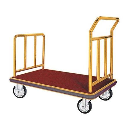 Aarco Aarco FB-1B  Bellman Luggage Cart - Brass Carpeted Bed FB-1B